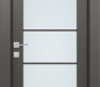 Avon 5 Lite Vetro Gray Matte Modern Interior Door by Belldinni