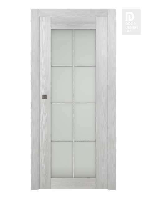Avon 8 Lite Vetro Ribeira Ash Modern Interior Pocket Door by Belldinni