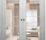 Avon 5 Lite Clear Vetro Ribeira Ash Modern Interior Double Pocket Doors by Belldinni