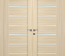Avon 07-02 Vetro Loire Ash Modern Interior Double Swing Doors by Belldinni