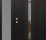 Modern Steel Front Door DIAMOND A4 48" X 80" BLACK/BLACK CLEAR GLASS PANEL BLACK RHI WITH SIDELITE FROSTED GLASS