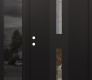 Modern Steel Front Door DIAMOND A6 48" X 80" BLACK/BLACK CLEAR GLASS PANEL BLACK RHI WITH SIDELITE MIRRORED GLASS