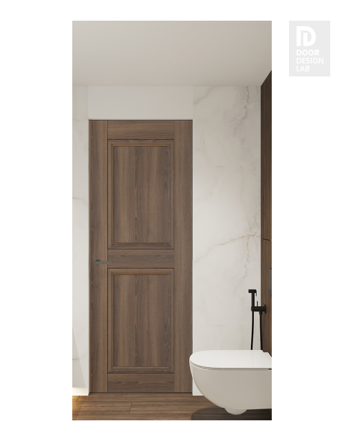 Oxford Duo 07 Rn Pecan Nutwood Modern Interior Frameless Door by Belldinni