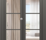 Avon 5 Lite Clear Vetro Gray Matte Modern Interior Bifold Doors by Belldinni