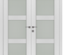 Smart Pro 3 Lite Vetro Polar White Modern Interior Double Swing Doors by Belldinni