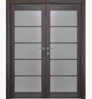 Palladio 5 Lite Vetro Gray Oak Double doors