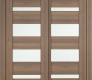 Avon 07-01 Vetro Pecan Nutwood Modern Interior Bypass Doors by Belldinni