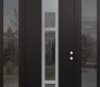 DIAMOND A9 60" X 96" BLACK/BLACK MIRRORED GLASS PANEL STAINLESS STEEL RHI WITH 2 SIDELITES AND TRANSOM MIRRORED GLASS