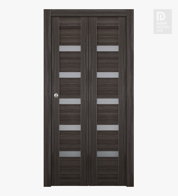 Leora Vetro Gray Oak Modern Interior Bifold Doors by Belldinni