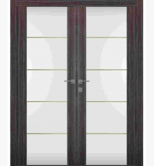 Palladio 202 4H Gold Strips Vetro Gray Oak Double doors