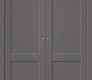 Shaker 2 Panel Gray Matte Modern Interior Double Pocket Doors by Belldinni