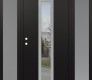 DIAMOND A1 60" X 80" BLACK/BLACK CLEAR GLASS PANEL STAINLESS STEEL LHI WITH 2 SIDELITES FROSTED GLASS