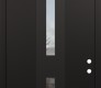 DIAMOND A6 36" X 96" BLACK/BLACK CLEAR GLASS PANEL BLACK RHI WITH TRANSOM FROSTED GLASS