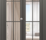 Avon 8 Lite Clear Vetro Gray Matte Modern Interior Bifold Doors by Belldinni