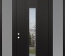 DIAMOND A1 68" X 96" BLACK/BLACK CLEAR GLASS PANEL BLACK LHI WITH 2 SIDELITES AND TRANSOM FROSTED GLASS