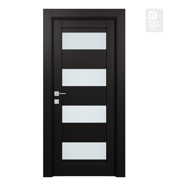 Avon 07-08 Vetro Black Matte Modern Interior Door by Belldinni