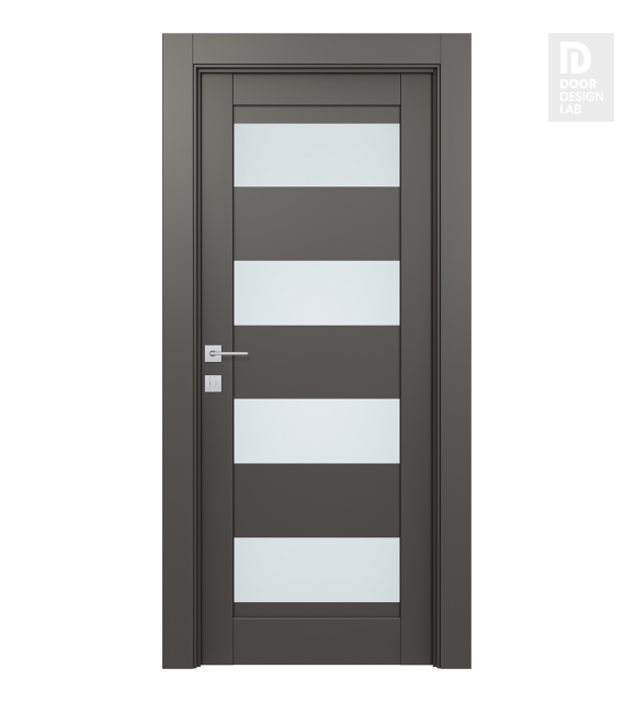 Avon 07-08 Vetro Gray Matte Modern Interior Door by Belldinni