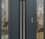 Modern Steel Front Door DIAMOND A8 68" X 80" ANTHRACITE/ANTHRACITE FROSTED GLASS PANEL BLACK LHI WITH 2 SIDELITES CLEAR GLASS