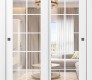 Palladio 10 Lite Clear Vetro Bianco Noble Modern Interior Bypass Doors by Belldinni