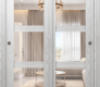 Avon 3 Lite Clear Vetro Ribeira Ash Modern Interior Bypass Doors by Belldinni