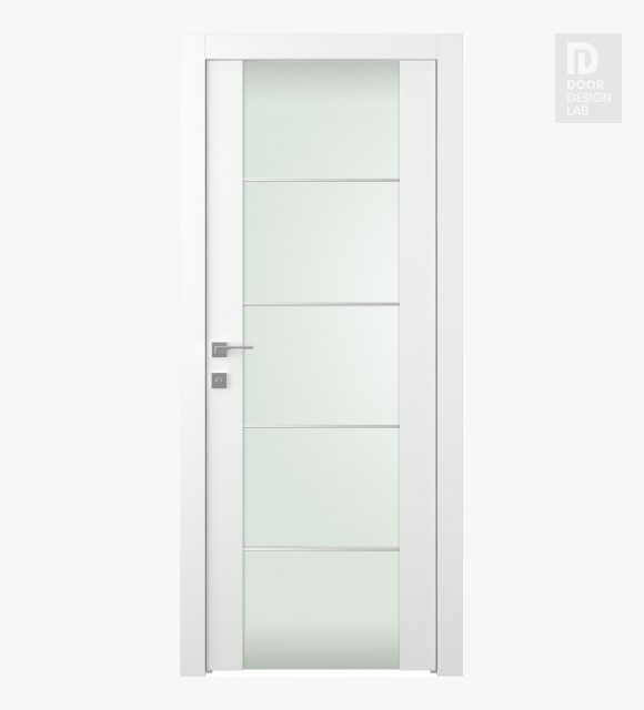 Smart Pro H3g 4H Vetro Polar White Modern Interior Door by Belldinni