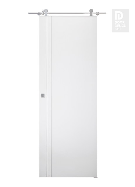 Optima 2V Snow White Modern Interior Barn Door by Belldinni