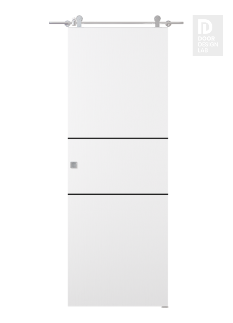 Smart Pro 2H Black Polar White Modern Interior Barn Door by Belldinni