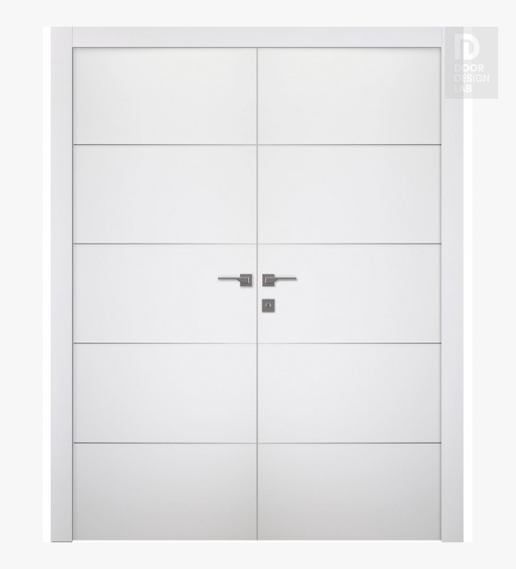 Palladio 4H Bianco Noble Modern Interior Double Swing Doors by Belldinni