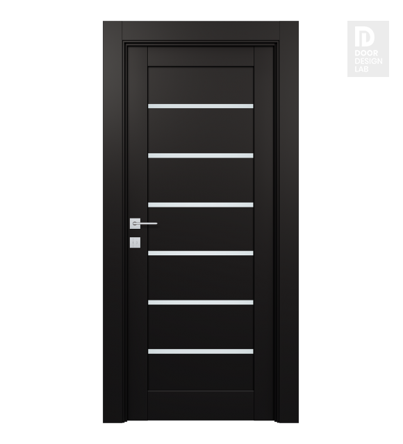 Avon 07-02 Vetro Black Matte Modern Interior Door by Belldinni
