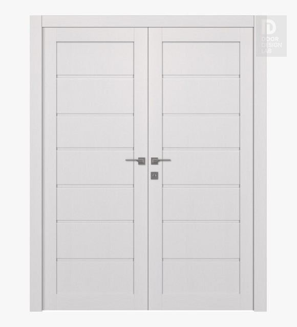 Alda Bianco Noble Modern Interior Double Swing Doors by Belldinni