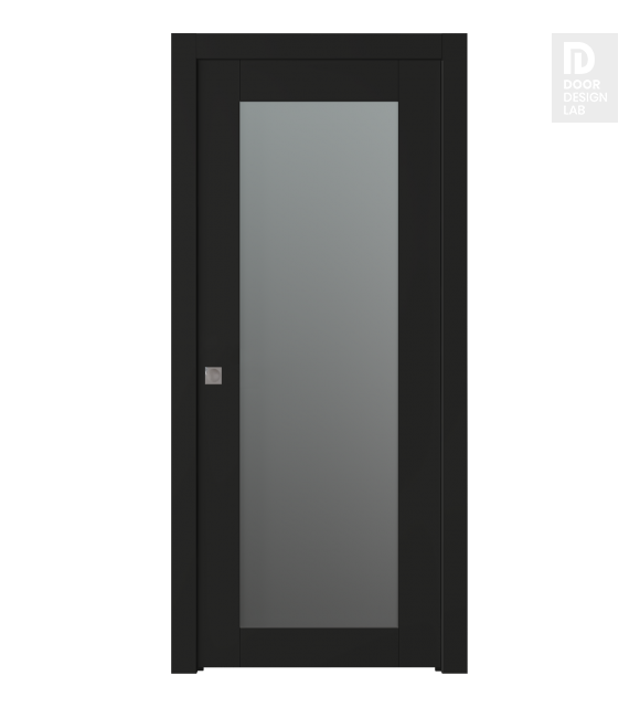 Avon 207 Vetro Black Matte Modern Interior Pocket Door by Belldinni