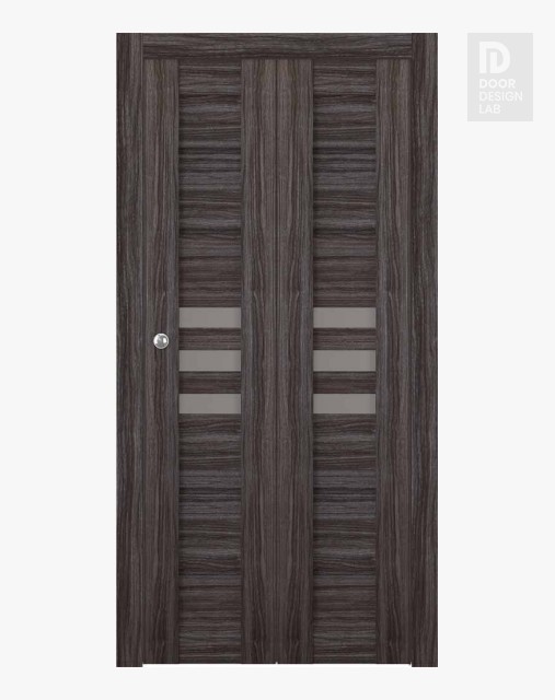 Dome Vetro Gray Oak Modern Interior Bifold Doors by Belldinni