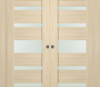 Avon 07-05 Vetro Loire Ash Modern Interior Double Pocket Doors by Belldinni