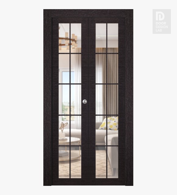 Avanti 10 Lite Clear Vetro Black Apricot Modern Interior Bifold Doors by Belldinni