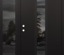 Modern Steel Front Door DIAMOND A9 50" X 80" BLACK/BLACK MIRRORED GLASS PANEL BLACK RHI WITH SIDELITE MIRRORED GLASS