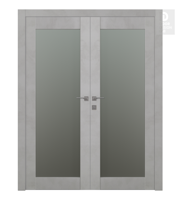 Avon 207 Vetro Light Urban Modern Interior Double Swing Doors by Belldinni