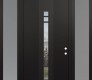 DIAMOND A4 60" X 96" BLACK/BLACK CLEAR GLASS PANEL BLACK RHI WITH 2 SIDELITES AND TRANSOM FROSTED GLASS