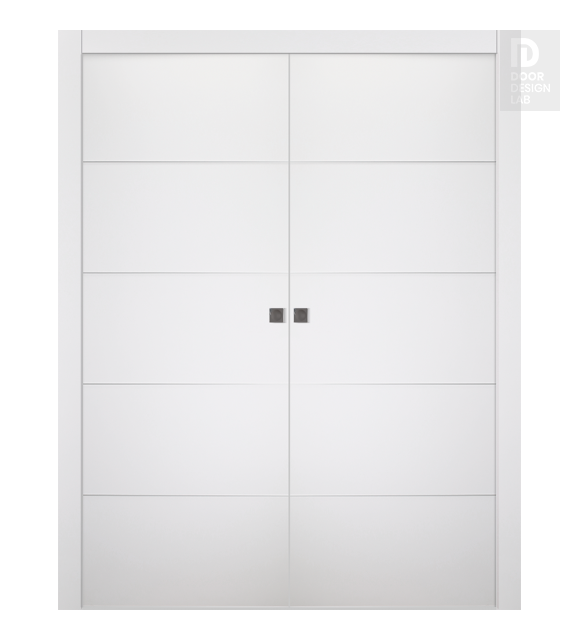 Arvika Polar White Modern Interior Double Pocket Doors by Belldinni
