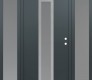 Modern Steel Front Door DIAMOND A1 64" X 80" ANTHRACITE/ANTHRACITE FROSTED GLASS PANEL STAINLESS STEEL LHI WITH 2 SIDELITES FROSTED GLASS