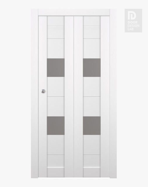 Berta Vetro Bianco Noble Modern Interior Bifold Doors by Belldinni