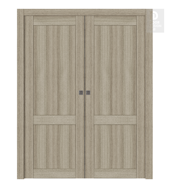 Shaker 2 Panel Shambor Modern Interior Double Pocket Doors by Belldinni