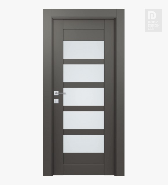 Avon 07-07 Vetro Gray Matte Modern Interior Door by Belldinni