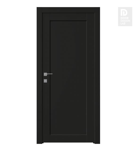 Shaker 1 Panel Black Matte Modern Interior Door by Belldinni