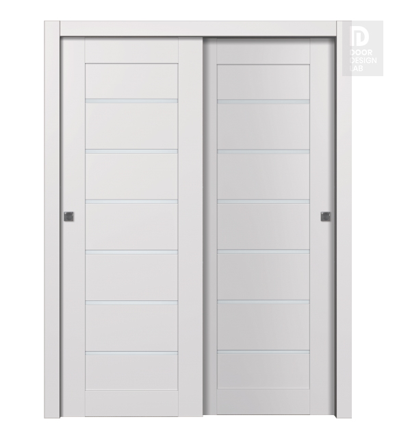 Avon 07-02 Vetro Snow White Modern Interior Bypass Doors by Belldinni