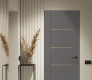Avon 01 4H Gold Gray Matte Modern Interior Frameless Door by Belldinni