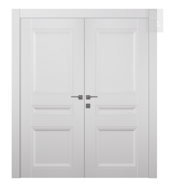 Oxford Duo 07 2R Snow White Modern Interior Double Swing Doors by Belldinni