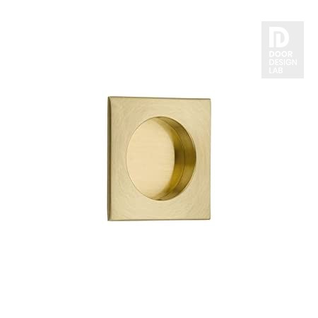 Modern Steel Front Door EMTEK FLUSH PULL SQUARE PASSAGE SATIN BRASS (US4) 2213