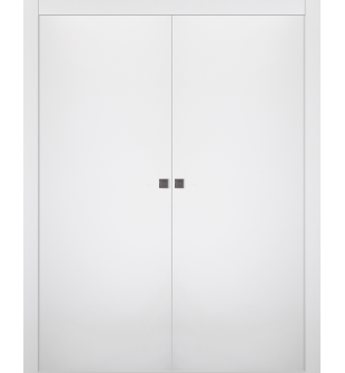 Smart Pro Flat Polar White Double pocket doors