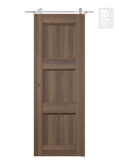 Oxford Uno 07 2Rn Pecan Nutwood Modern Interior Barn Door by Belldinni