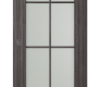 Palladio 8 Lite Vetro Gray Oak Modern Interior Barn Door by Belldinni